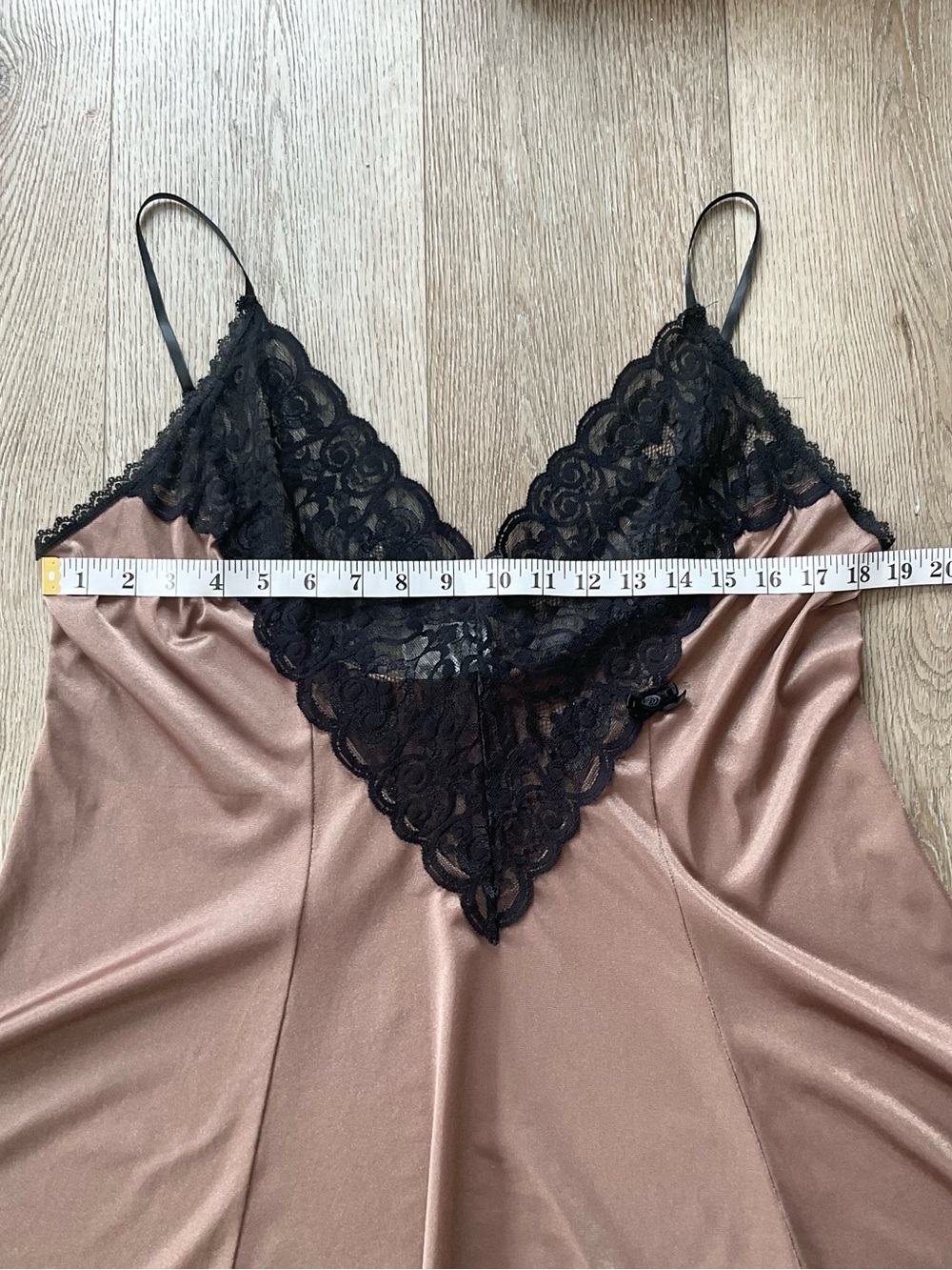 UndercoverWear Satin Lace-Trim Chemise in Rose Brown Size 1X - Picture 5 of 7